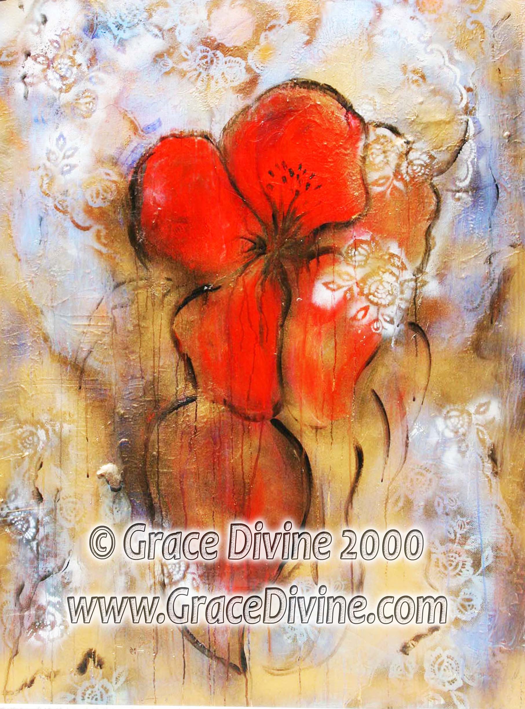 surreal flower paintings, surrealism, flowers,  floral decor, grace divine